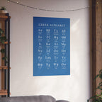 Greek Alphabet -  Aqua Blue Matte Vertical Posters