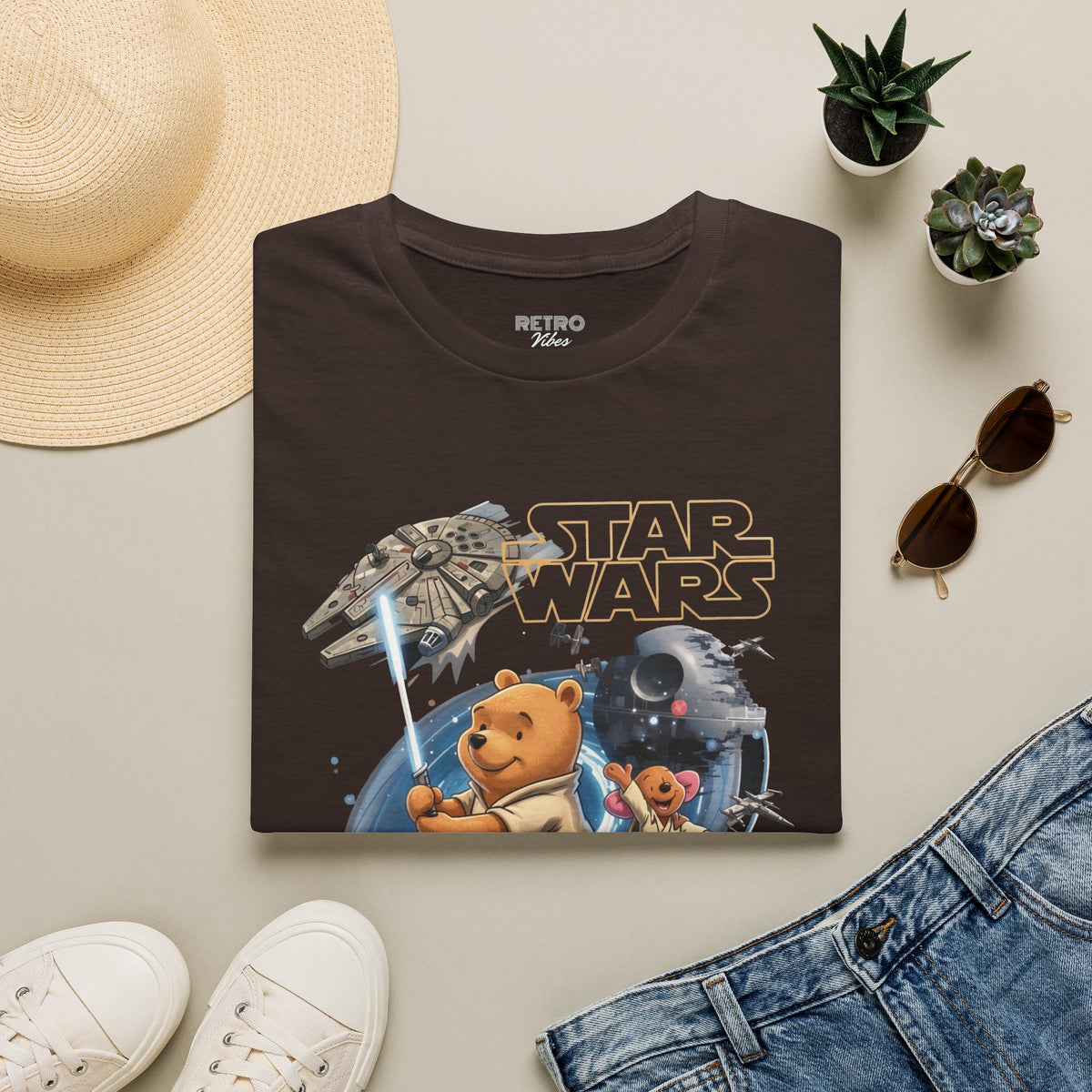 Winnie The Pooh Star Wars Tee — Retro Space Adventure Tee