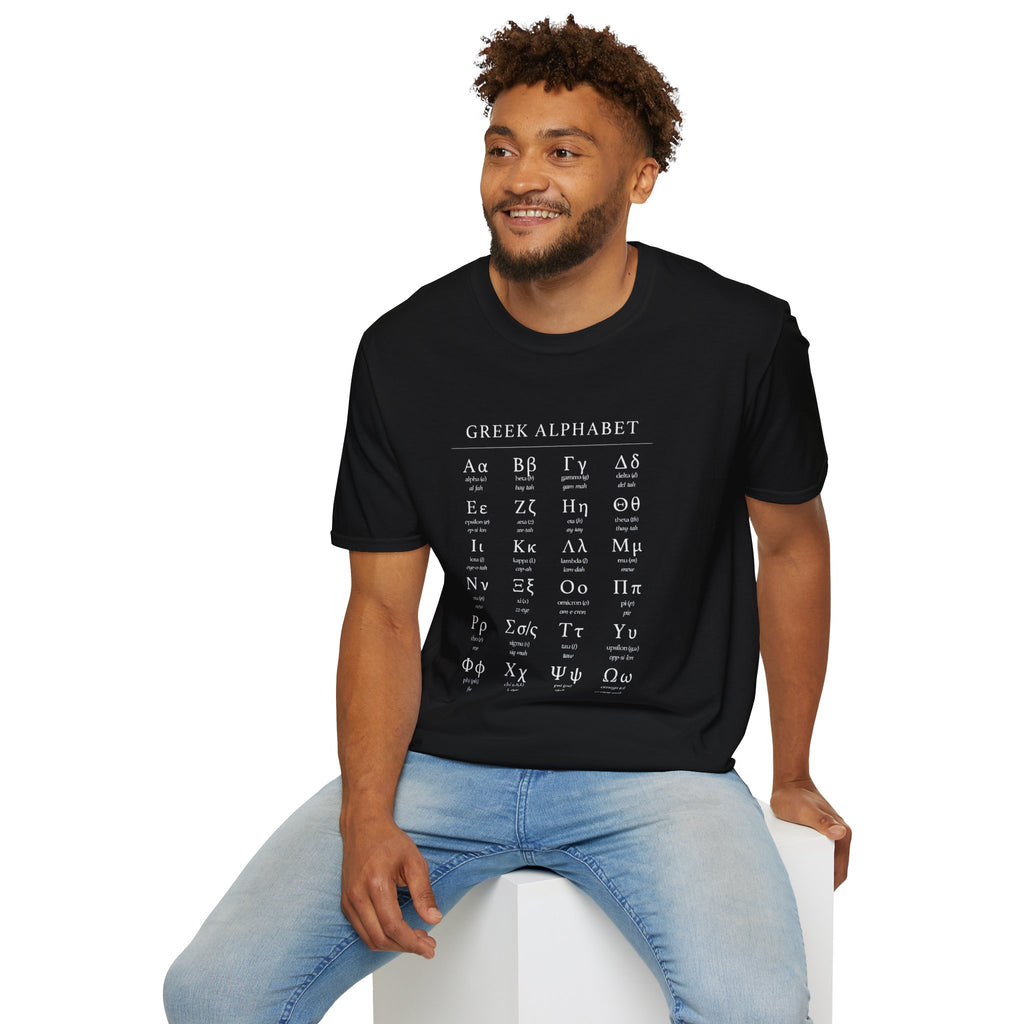Greek Alphabet Unisex Softstyle T-Shirt - Perfect for Students and Scholars