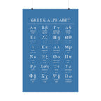 Greek Alphabet -  Aqua Blue Matte Vertical Posters