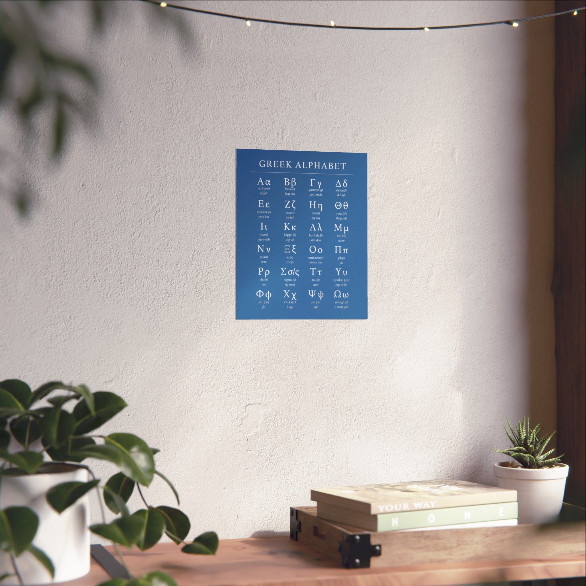 Greek Alphabet -  Aqua Blue Matte Vertical Posters