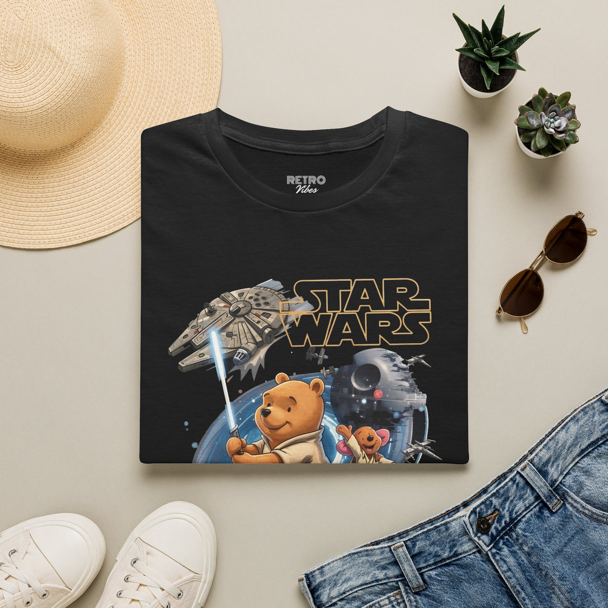 Winnie The Pooh Star Wars Tee — Retro Space Adventure Tee