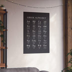 Greek Alphabet -  Dark Charcoal Matte Vertical Posters
