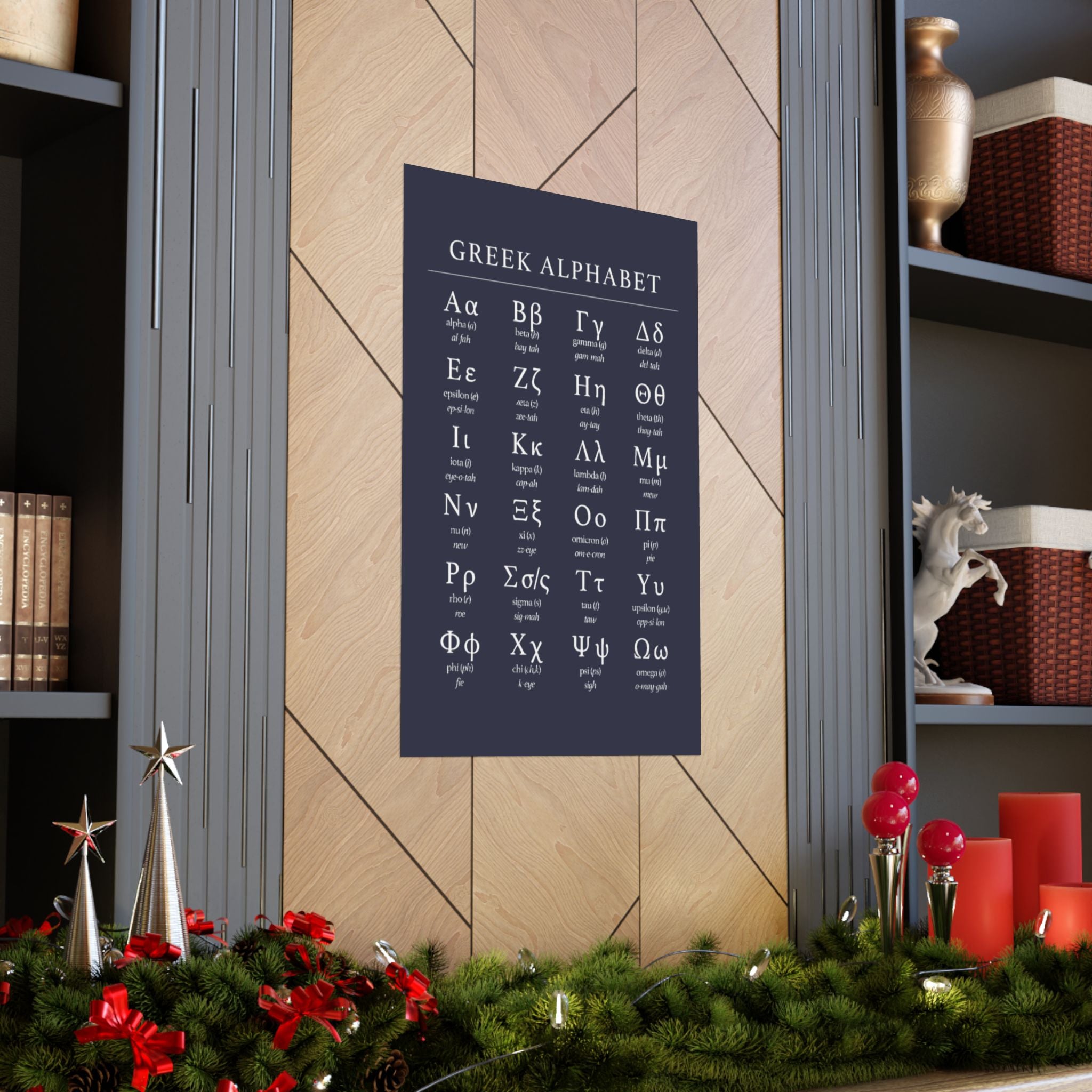 Greek Alphabet -  Dark Grey Matte Vertical Posters