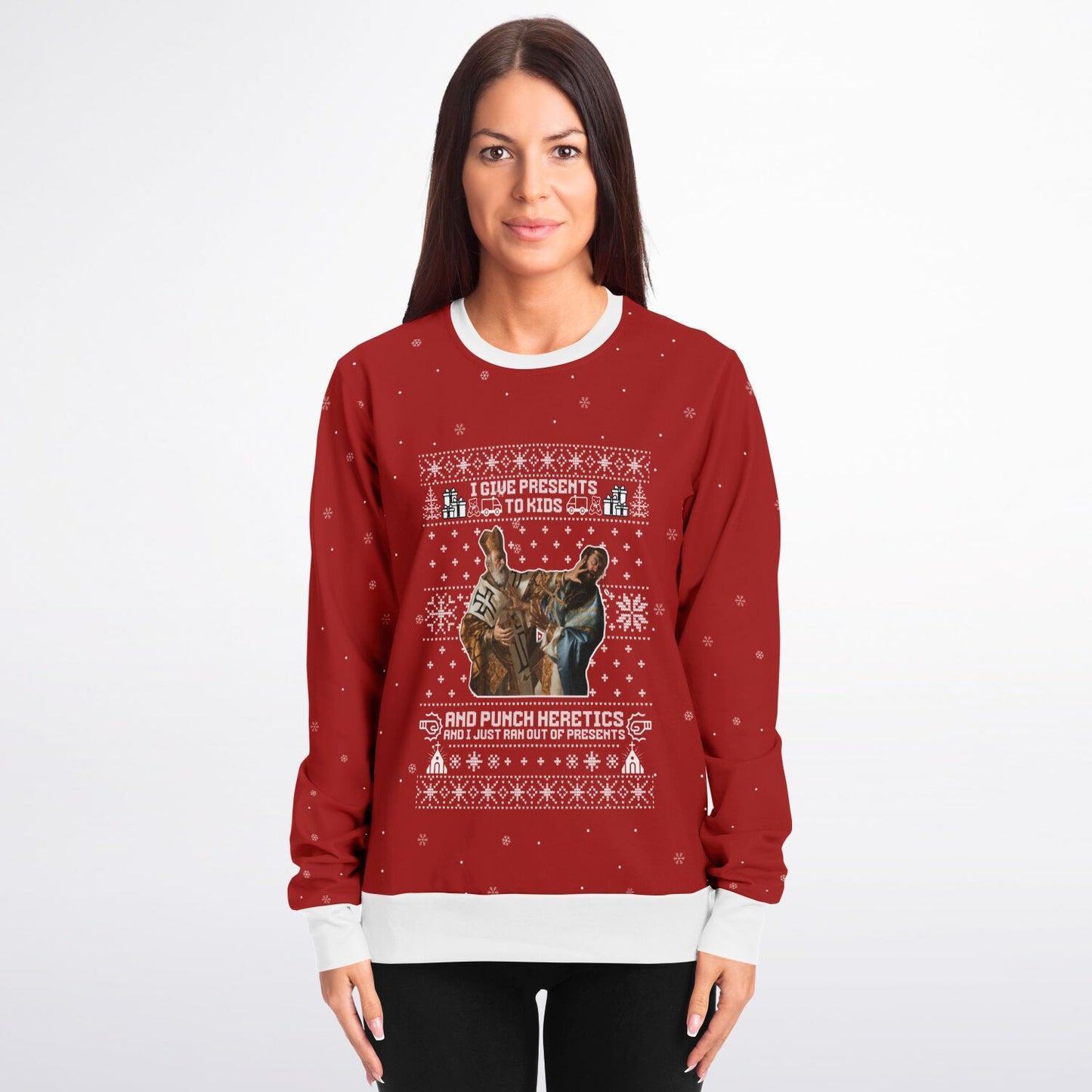 Punching Heretics Christmas Sweatshirt