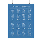 Greek Alphabet -  Aqua Blue Matte Vertical Posters