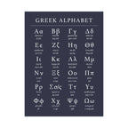 Greek Alphabet -  Dark Grey Matte Vertical Posters