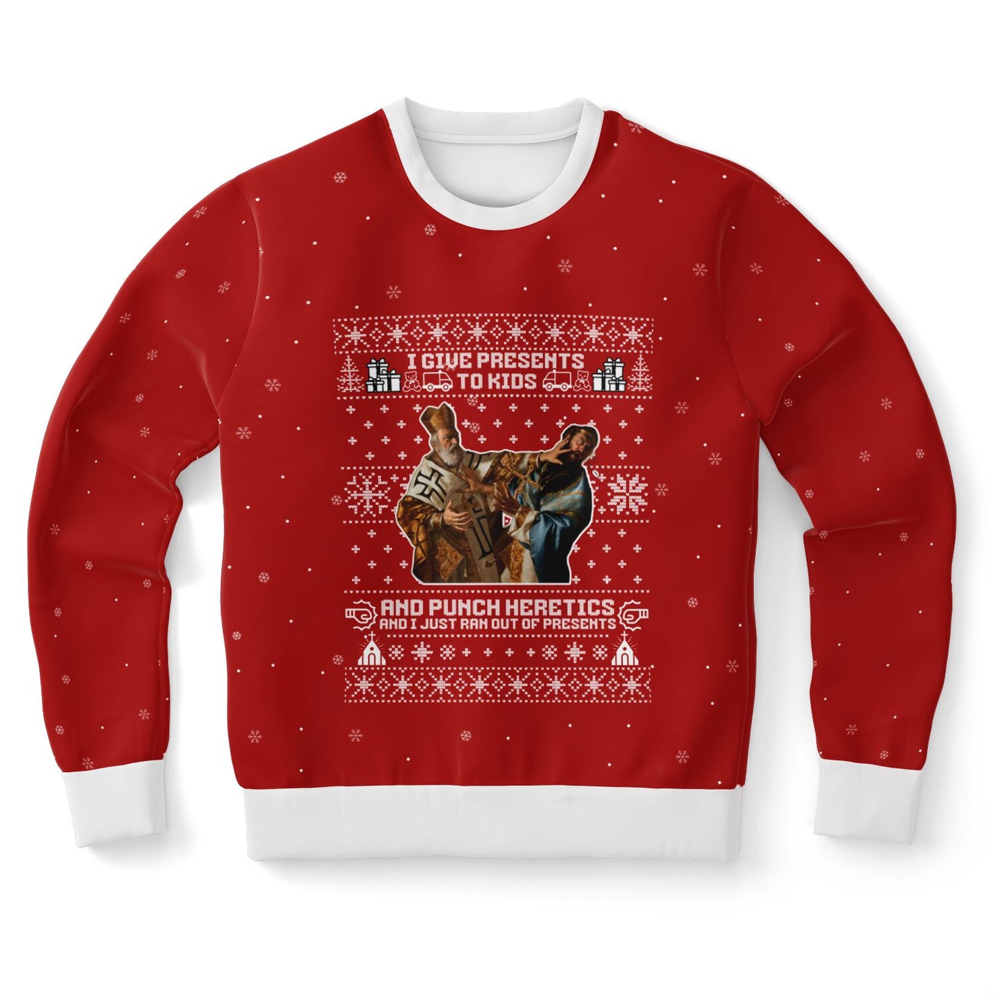 Punching Heretics Christmas Sweatshirt