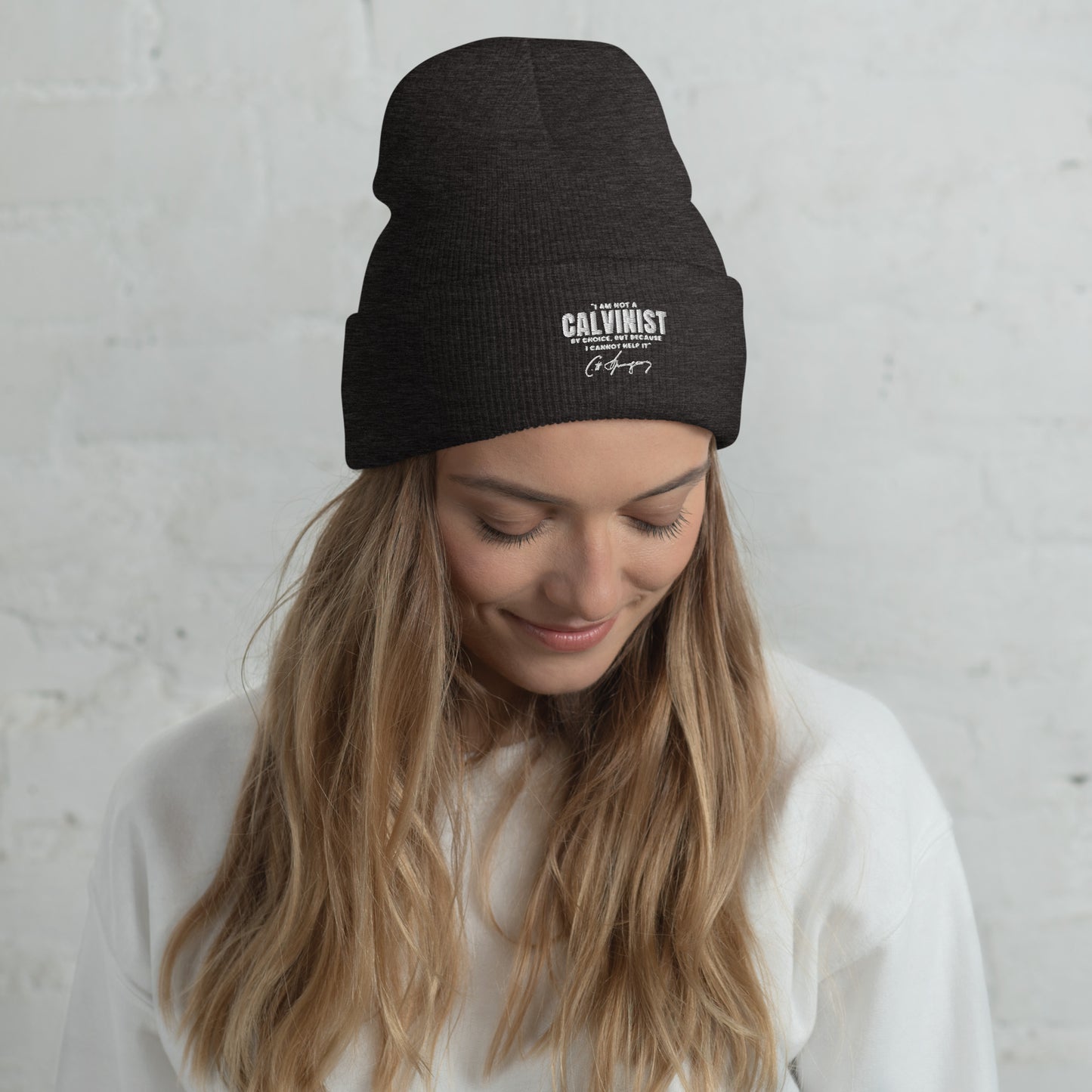 Not a Calvinist by Choice - Embroidered Cuffed Beanie Calvinist Apparel™