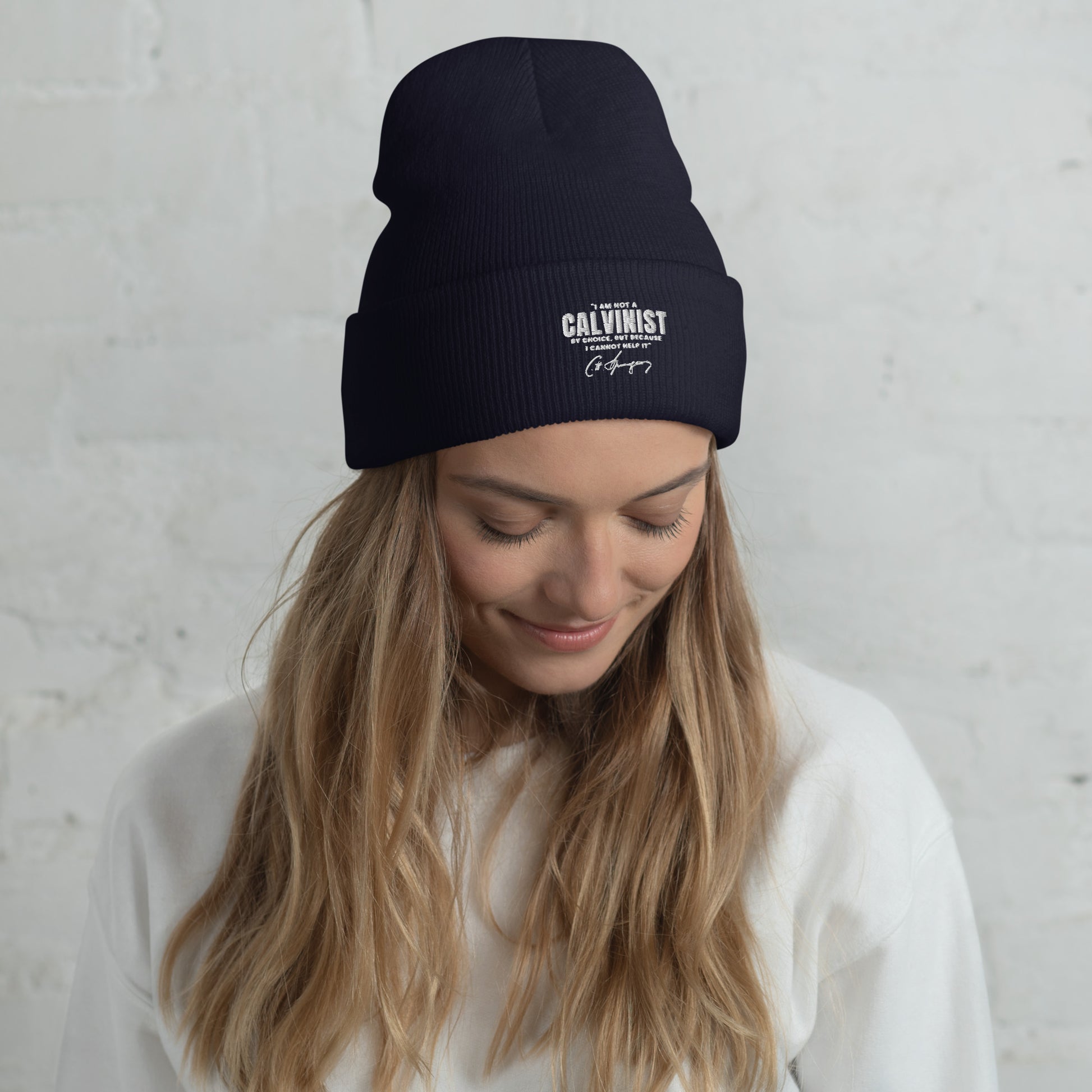 Not a Calvinist by Choice - Embroidered Cuffed Beanie Calvinist Apparel™