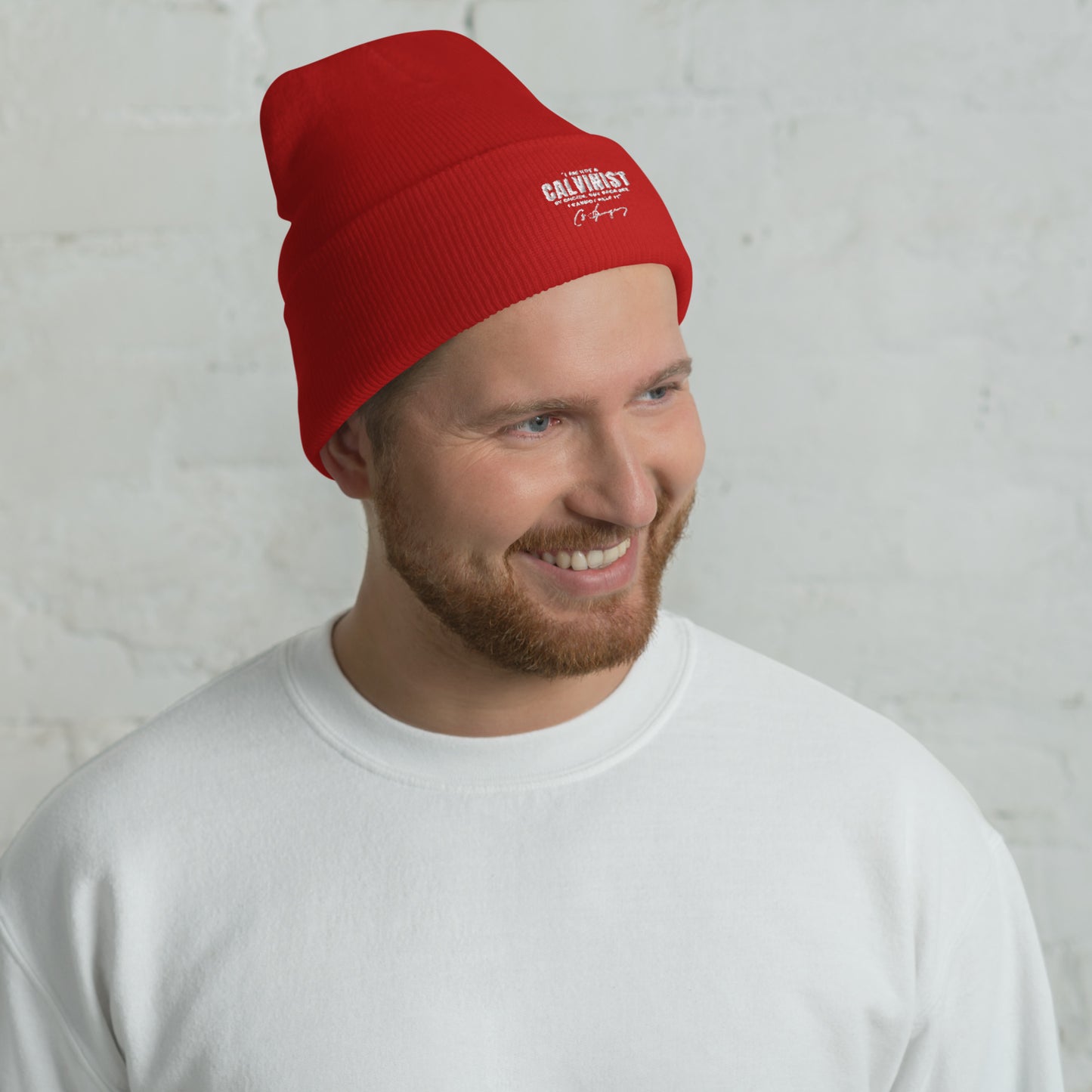 Not a Calvinist by Choice - Embroidered Cuffed Beanie Calvinist Apparel™