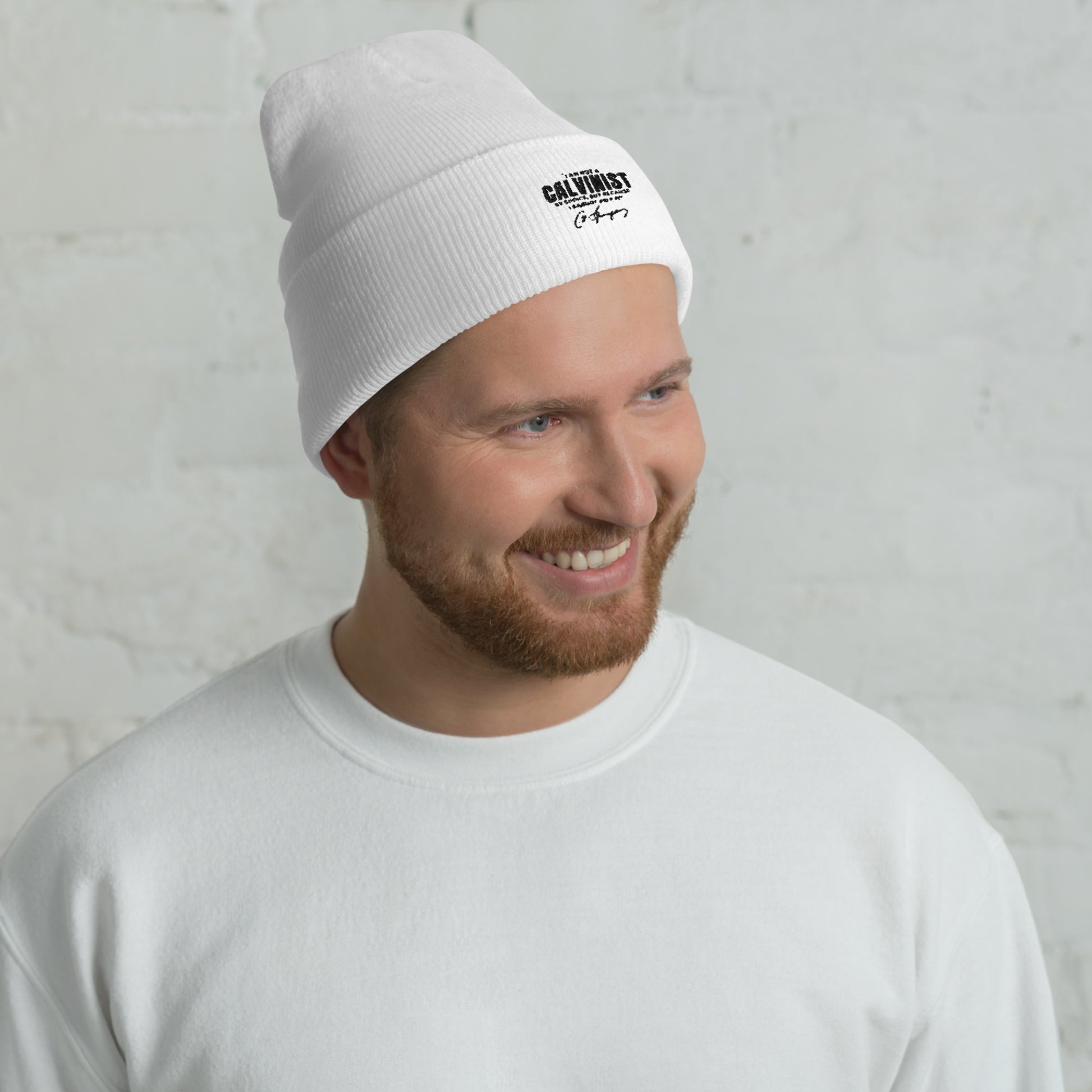 Not a Calvinist by Choice - Embroidered Cuffed Beanie Calvinist Apparel™