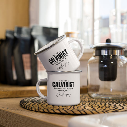 Not a Calvinist by Choice - Enamel Mug Calvinist Apparel™